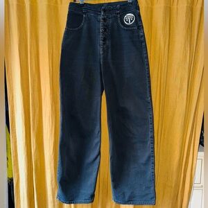 MM6 Maison Margiela Black Wide Leg Jeans